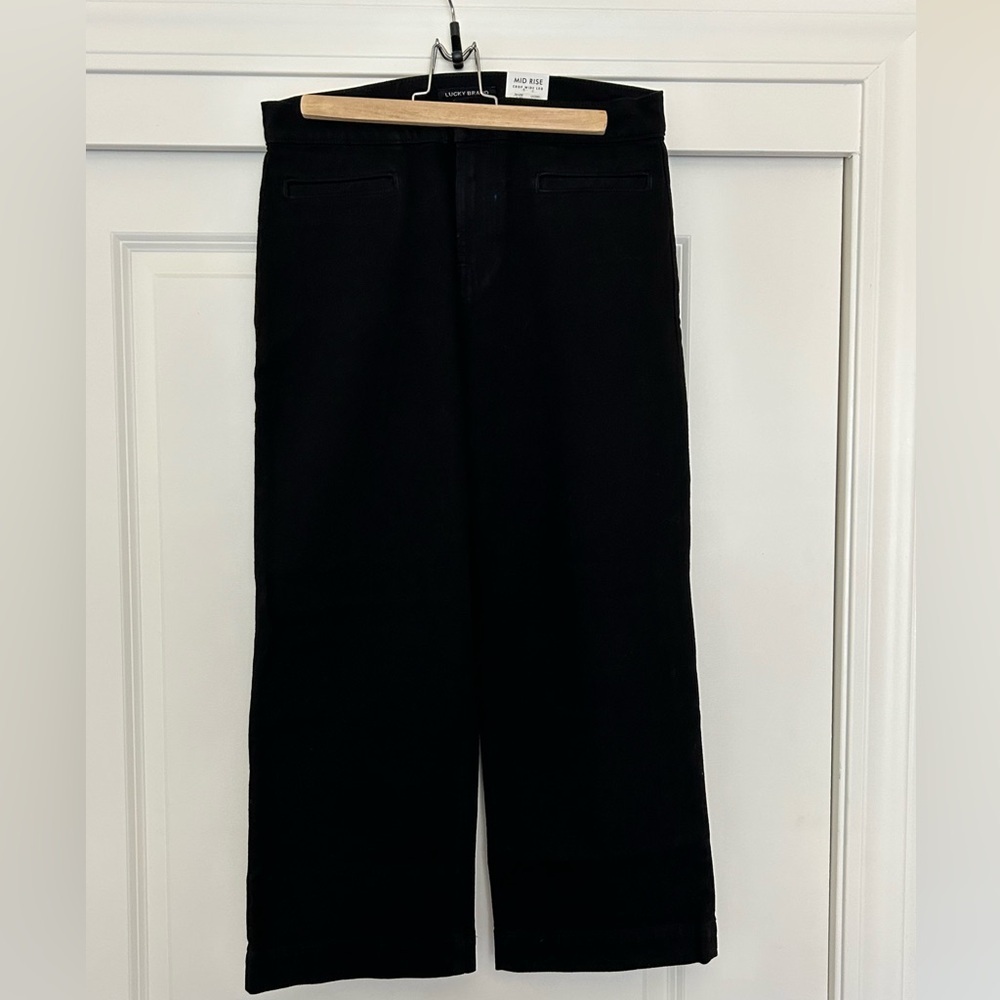 Lucky Brand Mid Rise Crop Wide Black Jeans - Picture 2 of 4